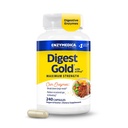Enzymedica Digest Gold + ATPro, Maximum Strength Enzyme Formula, estää turvotusta ja kaasua, 14 avainentsyymiä mukaan lukien amylaasi, proteaasi, lipaasi ja laktaasi, 240 kapselia