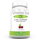 Mauricettes pureskeltava D3-vitamiini, jossa on K2 2-in-1 Bone & Heart Health Support .