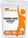 BulkSupplements.com Yohimbe Extract Powder - Yohimbe Bark Extract - Herbal Supplement, Gluteeniton, 450 mg per Tarjoilu, 500g (1,1 lbs) (Pakkaus 1)
