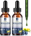 Mullein Drops for Keuhkot, Lung Detox & Cleanse, Vegan Mullein Leaf Extract Tincture with klorofylli Elderberry, jne, Natural Herbal Supplement for Hengitys, Immune, 60 Servings