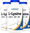 Nutricost L-Lysine 500 mg (1000 mg Serving), 500 kapselia (3 pulloa)