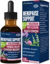 Black Cohosh Menopause Support Drops, Phytoestrogeeni täydentää W / punainen Clover, Motherwort & St. John's Wort Extract Hot Flashs, Night Sweats & Comfort. Cimicifuga para Menopausia.
