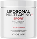 Codeage Multi Amino+ BCAA & EAA Supplement, Kaikki 9 Essential Amino Acids, Vapaa Form haarautunut-Chain Aminohappo pillereitä, Sport Supplement, Pre & Post Harjoitus, Liposomal toimitus, Vegan, 240 kapselia