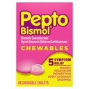 Pepto Bismol purutabletteja pahoinvointia, närästystä, ruoansulatushäiriöitä, vatsavaivat ja ripuli - 5 Oireet nopea helpotus, alkuperäinen makua, 48 lla