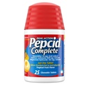 Pepcid Complete Acid Reducer + Antasidi Acid Refluxille, 10 mg fomotidiinia, 800 mg kalsiumkarbonaattia & 165 mg magnesiumhydroksidia/ närästystablettia kohti, antasidipurutabletteja, trooppisia hedelmiä, 25 lla