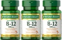 Nature's Bounty B-12 Nopea liuotus Tabletit 500 Mcg, 300 tablettia (3 X 100 Count Bott Bottles)