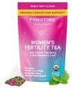 Vaaleanpunainen Stork Organic Fertility Tea naisten hedelmällisyys Lisäravinteet naisille Chaste Tree Berry (Vitex) + Red Raspberry Leaf 