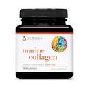 Youtheory Marine Collagen - 2500 mg - tukee niveliä, kynsiä, hiuksia, ihoa, luuta ja lihasten terveyttä* - Aminohappoja, kivennäisaineita ja vitamiineja C, A, E, B6 & B12-160 tablettia (32-päivä tarjonta)