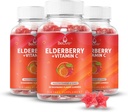 BeLive Elderberry Gummies sinkkiä ja C-vitamiinia - Immuuni tuki täydentää D-vitamiinia, A, E, B12 - Gummies terveille luut ja hampaat, vegaaninen, Keto & ei-GMO - Vadelma maku ...