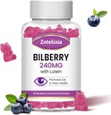 Lutein Gummies Eye Health Supplement for Adults, Lutein & Zeaksantiini Lisäravinteet Silmävitamiinit Gummies, Mustikka kanssa Lutein edistää silmän & Vision - 60 Gummies