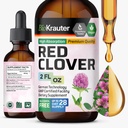 BIO KRAUTER Red Clover Tincture - Red Clover Extract - Liquid Supplement for Women's Support - Alkoholi ja sokeriton - Vegan Drops 2 Fl.Oz.