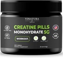 VINATURA Kreatiini Monohydraatti Pillerit 5g - kreatiinitabletit, kreatiinipillerit miehille, naisille, kreatiini en capsulat *USA Made & Tested * Mautonta, kreatiinimonohydraattia Jauhe alt, 150 tablettia 30 tarjoilua