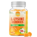 L-Lysine Gummies 1000 mg, Cold Sore Supplement with Immuuni Support for Lips & Oral, Pureskeltava Lysine Gummies for Aikuinen & Kids, Boost Immuuni & Collagen, Ei-GMO, Vegan, Gluteeniton - 60