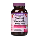 Bluebonnet Nutrition Earth Sweet B12 1000 mcg & Folic Acid 400mcg Aivojen terveys & energia * Vitamiinit naisten ja miesten - Vegaani, Gluteeniton vadelma B 12-vitamiini - 180 purutablettia