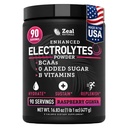 Zeal Naturals Electrolyte Powder Recovery Drink (90 tarjoilua vadelma Guava) w 0 Sokeri + BCAAs + B-vitamiinit Elektrolyytti täydentää w Kalium Sinkki & Magnesium for Hydration - Keto Electrolytes
