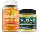 NEVISS Sokeriton kurkuma Curcumin Gummies + Marine Algae Kalsium Supplement 600mg, korkea imeytyminen, vegaaninen