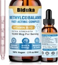 10 000 mcg B12-vitamiinin sublinguaalinen nestetippa, ainutlaatuinen kaava D3, B9(Foolihappo), kalsium, tukienergia, sydän, mieliala, aivot, immuunijärjestelmä, kasvissyöjä, ei-GMO & Gluteeniton