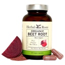 Yrttijuuret Organic Beet Root Powder Kapselit - 1500 mg per tarjoilu - Certified USDA Organic - ei-GMO - 60 kreivi vegan kapselit