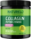 NATURALLO Collagen Peptide Powder, Hydrolysed Collagen type I & III, ihon hiukset ja yhteinen terveys - makuamaton, 16 Ounces ... 45