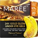 MAREE 24k Gold Under Eye Geels for Dark Circles and Puffiness - Collagen & Hyaluronic Acid Skincare Gel Pads - Kulta silmät paikat Puffy silmät ja tummat ympyrät - alle silmät naamiot - Travel Essentials