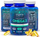 Omega 3 Fish Oil 2000 mg - Korkea EPA 820 mg + DHA 620 mg - 180 Triple Strength Burpless Lemon Flavored Softgels