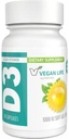 Vegaani Life Nutrition - D3-vitamiini päivittäin kapselit aikuisille (1000 IU) - Gluteeniton, ei-GMO, tukee luun terveys ja immuunijärjestelmä - 60 kapselia
