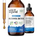 Wild & Organic Alcohol Detox Drops - Maksan ja munuaisten puhdistus maidon Thistle, Chanca Piedra Stone Breaker - Alkoholintorjunta Complex maksan Cleanse Detox - Vegan, Ei sokeria ja lisäaineita - 4 fl oz