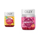 Olly Extra Strength Daily Energy Gummy, Kofeiiniton, 1000 mcg B12, CoQ10, Goji Berry & Undendiable Kauneus Gummy, hiukset, iho, kynnet, Biotiini, C-vitamiini, Keratin, pureskeltava täydentää