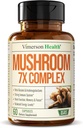 Potent Mushroom Complex Turkki Tail, Lions Mane Extract, Shiitake Sieni, Reishi, Cordyceps, Maitake, Chaga & More ... 7-in-1 Sienten lisäosa mielen selvyyden, luonnon energian & Focus