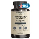 VINATURA Pao Pereira + PAU D'Arco, Astragalus - 1300MG Serving, USA Made & Tested, kantasolut ja immuunituki, 60 kapselia