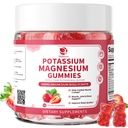 Magnesium Kaliumlisä Gummies - Uusi Formula Calm Magnesium Glycinate Gummies & Kalium Citrate 200 mg Plus Omega 3, B6, D3, K2 & Kalsium Zzz, Leg Cramps & lihas - 120