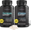 Livingood Daily Kilpirauhasen tuki Bundle - Täydellinen Kilpirauhasen täydentää Plus lisäravinteet ja Cortisol tuki
