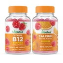 Elinkelpoinen B12-vitamiini + kalsium D-vitamiinilla, Gummies Bundle - suuri kastike, vitamiinilisä, gluteeniton, GMO-vapaa, pureskeltava
