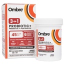 Ombre 3-in-1 Probiootti, Prebiootti ja Postbiootti Dgestive Health & Gut Health - 45 miljardia PMY - Turvotus, Ummetus ja kaasutus - Metabolinen ja immuuni tuki naisille ja miehille, 30 päivän tarjonta