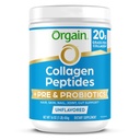 Orgain Hydrolyzed Collagen Peptides + Prebiootit & Probiootit Powder for Women & Men, 20g Grass Fed Collagen, 1 miljardia PMY - Tukee Ruoansulatuskanavan, hiukset, iho & nivelterveys, ei-GMO, tyyppi I & III, 1lb