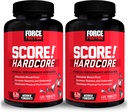 Force Factor SCORE!, 2-pakkaus, Hardcore Typpioksidi Booster täydentää miehille L-sitrulliini, Yohimbe, musta Maca & B-vitamiinit lisätä kestävyyttä, maksimoida fyysistä suorituskykyä, 240 tablettia
