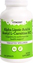 Vitacost Alpha Lipoic Acid & Acetyl L-karnitiini HCl -- 1 600 mg per annos - 240 Vitacost Brand -kapselia