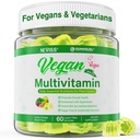 NEVISS Vegaani monivitamiini naisille ja miehille w/Metyyli B12, D3 K2, kasvipohjainen Omega 3 (DHA+EPA), rauta, koliini, sinkki, koko ruoka päivittäin vitamiineja Gummies for Vegans & Vegetarians, Sokeriton, 60Cts