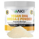 AKI Omega 3 DHA Micro Algae Powder Supplements - Kasvipohjainen Keto-vitamiini - Vaihtoehto kala-tai Krill Oil - Vegan & ei-GMO (4.58oz/130g)