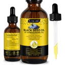 Uocasi Musta siemenöljy, kylmäpuristettu, 100% puhdas & Natural , hiusten kasvu & ihonhoito, 2,02 Fl Oz