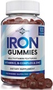 Iron Gummies for Women, Miehet & Kids - rauta täydentää C-vitamiinia, A-vitamiinia B Complex, Biotin & Sinkki - Monivitamiini pururauta Gummies aikuisille - Vaihtoehto Iron Pillerit, Kapselit, Tabletit