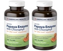 American Health Papaya Enzyme klorofylli purutablettien kanssa - 600 kreivi (200 kokonaisannosta) (Pack of 2)
