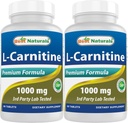 Best Naturals L-Carnitine 1000mg 60 tablettia (60 laatikko 2)