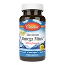Carlson - Maximum Omega Minis, 1000 mg Omega-3s, Heart Function, Aivojen tuki & Terve ikääntyminen, Lemon, 60 Mini Softgels