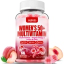 Sokeriton Naiset Multivitamiini 50 Plus Gummit kalsium, magnesium, sinkki, A-vitamiini, C, D3, E, K2, B Complex, Folate, Biotiini - Multivitamiinit & Minerals for Skin, Energia, Immuunituki