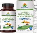 Brieofood Organic Turmeric with Black Pepper 1500mg, 45 Tarjoilut, Kasvisruoka, Gluteeniton, 90 Kasvisruoka Tabletit