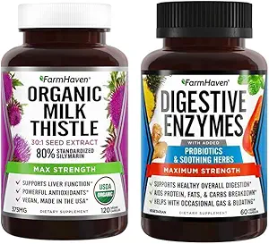 FarmHaven Dgestive Enzymes with 18 Probiootit & Yrtit Milk Thistle Kapselit