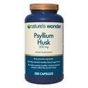 Nature's Wonder Psyllium Husk 500 mg kapselit Ruoansulatuskanavan, kasvikuitu, 200