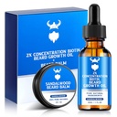 Parran kasvu öljy ja parta Balm - Parran kasvu Kit 2X Concentration Biotin miehille, luonnolliset ainesosat Argan Oil, Jojoba öljy ja vitamiini (Sandalwood)