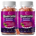 Quercetin Gummies - Quercetin kanssa bromelaiini, C-vitamiini, Sinkki & Elderberry, Extra Strength Immunomy System Booster, Keuhkotuki täydentää aikuisille lapsille - 60 Quercetin Gummies (2 pakkaus)